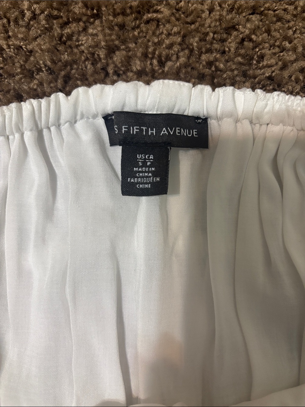 Saks Fifth Avenue Skirt Size S Elastic Waist White Lined - Picture 6 of 7